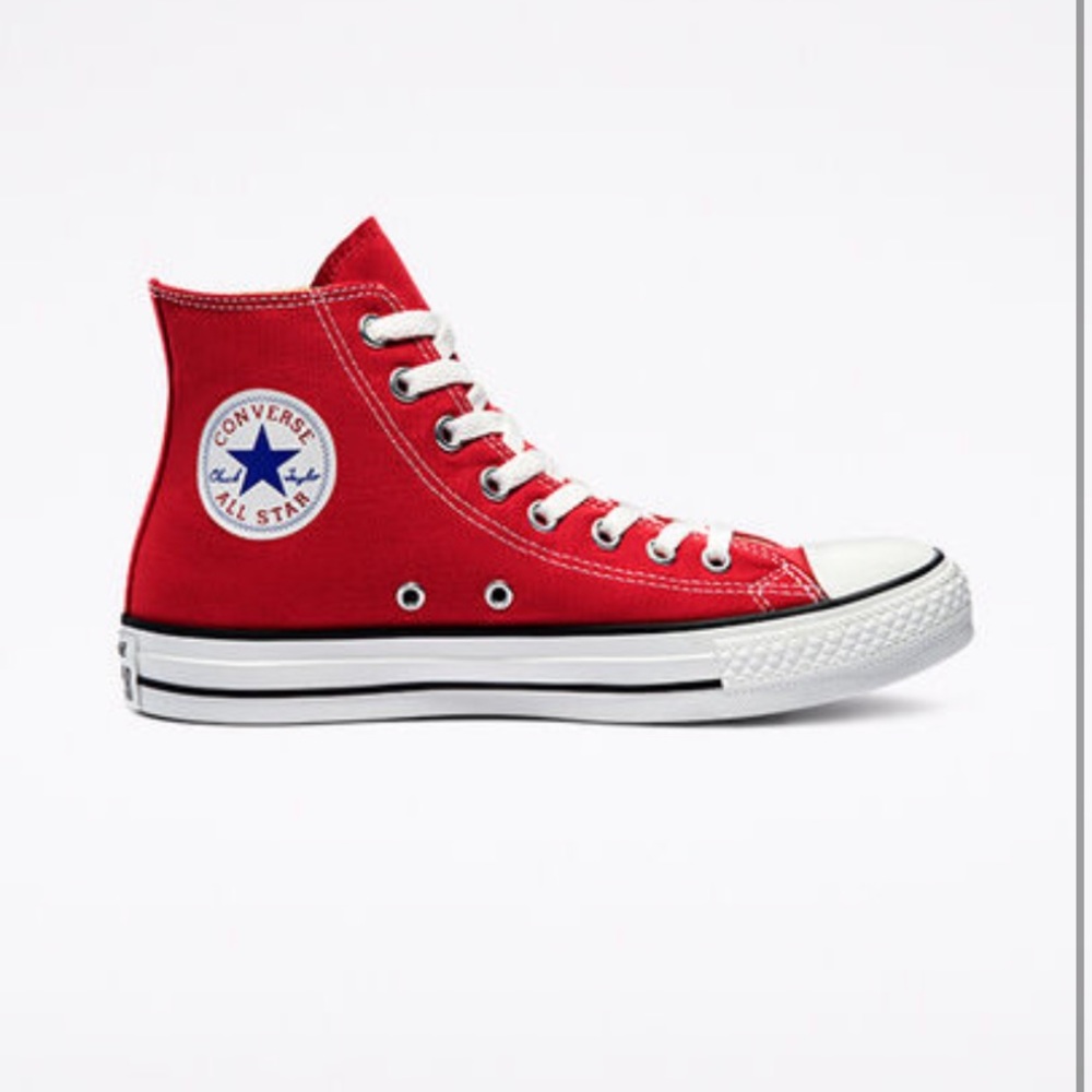Red high-top converse (Womens 8, mens 6)